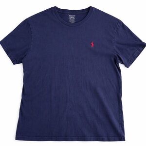 Polo Ralph Lauren Shirt Mens L Navy Blue Cotton Short Sleeve Crew Neck T-Shirt